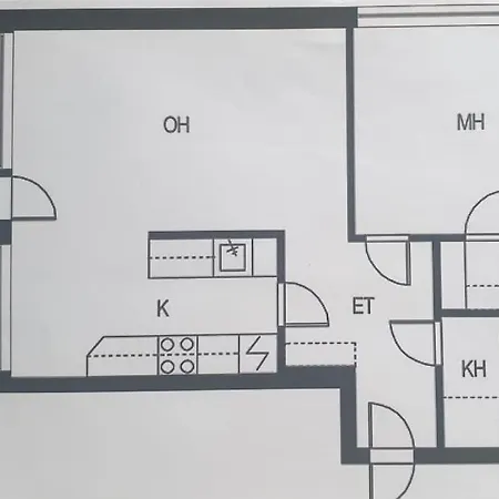 Appartement Keskustan Kaksio, Ilmainen Autopaikka. *