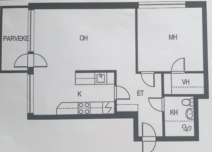 شقة Keskustan Kaksio, Ilmainen Autopaikka. *